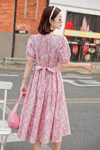 现货韩版碎花连衣裙，女装连衣裙，秋水伊人