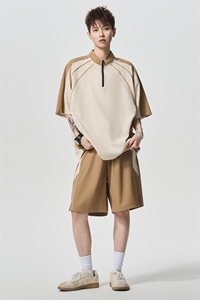 解构半拉链设计凉感POLO衫男春夏季拼接户外运动套服TZ5069-P58图片