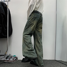 2024秋冬新款港风牛仔裤百搭休闲做旧高街裤潮N01581-P60，男装牛仔裤，星座308B-1
