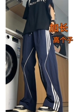 冰丝薄款条纹运动裤男夏加长高个子冲锋裤190cm115休闲裤KZ047P55，男装休闲裤，电商B312