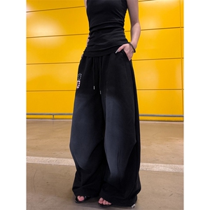 美式嘻哈运动印花休闲裤女新款街头宽松百搭阔腿卫裤潮K6708-P51图片