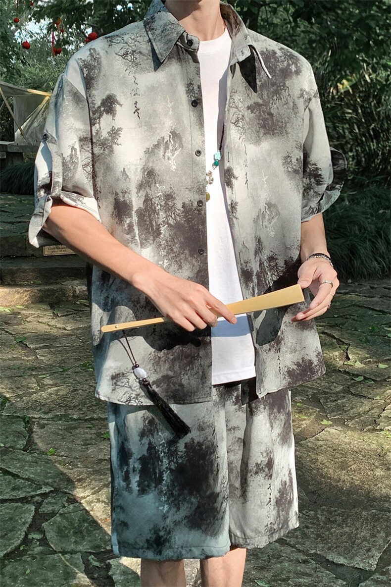 山水套装TZ77823特P50衬衫DCS77824特P30DK77825特P20套装控98,男装衬衫,星座226-1