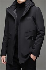 中长款90灰鸭绒羽绒服男士帽内胆可卸2023新款保暖羽绒袄外套男装图片