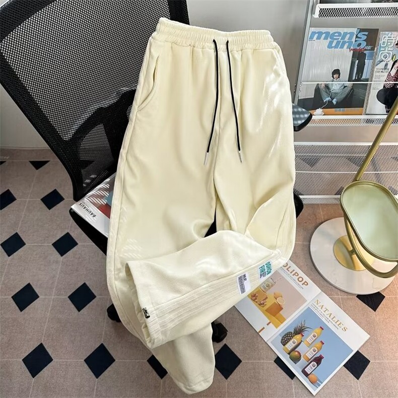 加绒休闲裤男港风潮流拼色三条杠高街2025冬季ins长裤K4866-P40,男装卫衣,星座412