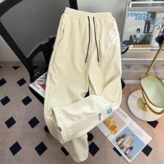 加绒休闲裤男港风潮流拼色三条杠高街2025冬季ins长裤K4866-P40，男装卫衣，星座412