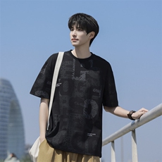 7A抗菌夏季大码潮流时尚动漫印花男士短袖，男装T恤，星座1107-1