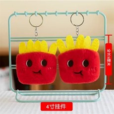 薯条咬嘴拟人可爱精品四寸毛绒挂件