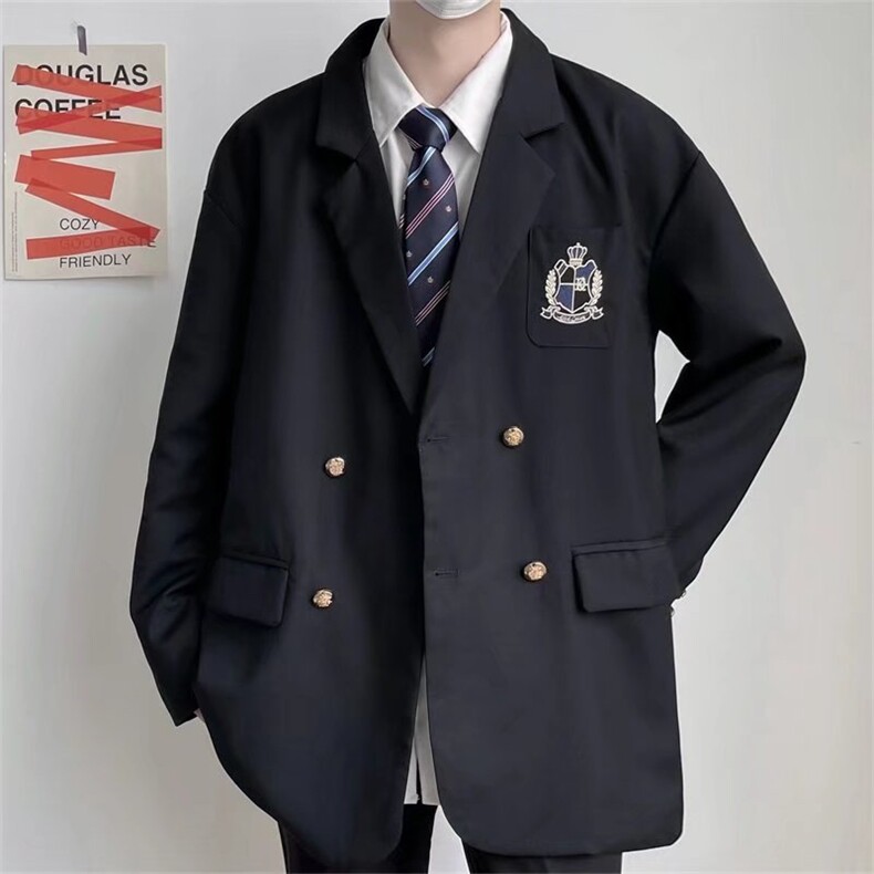 学院风西服潮男休闲ins制服小西装韩版2024春季宽松班服W5668-P55,男装西服,星座412-3