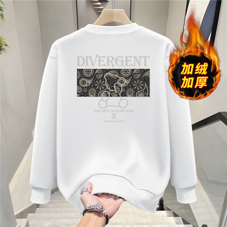 1506-/WJRW1401加绒/P41冬季新款加绒卫衣男潮牌宽松圆领长袖,男装卫衣,星座1506-1