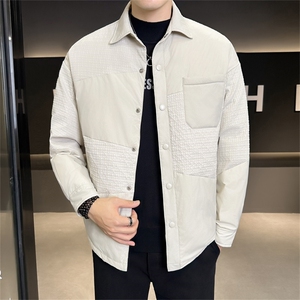 标90白鸭绒 店主风冬季翻领拼接轻奢休闲羽绒服外套8811-P210图片