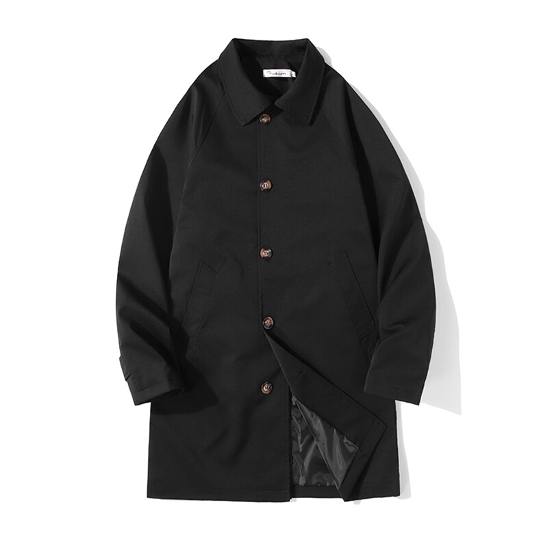 2025秋潮流时尚简约中长款风衣男休闲大码外套F88P90，男装风衣，电商C323