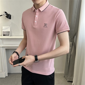 夏季新款高品质男士纯色短袖T恤休闲百搭刺绣POLO衫 T2306-P50图片