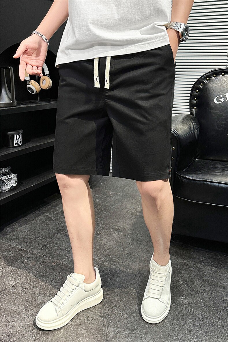 夏季新款水洗短裤男纯棉宽松五分裤休闲短裤XZ310B-3-DK8033-P35,男装牛仔裤,星座310B-3