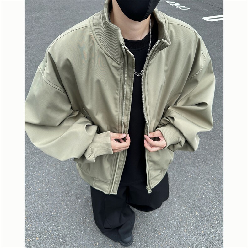 直播美式飞行员夹克男士潮流痞帅立领百搭工装外套6187-特P40,男装夹克,星座1403A