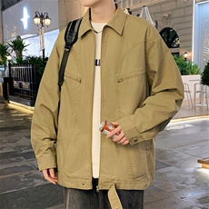 秋冬新款夹克全棉水洗重磅青少年外套日系棒球服上衣，男装夹克，星座1206-1（原A206-1）