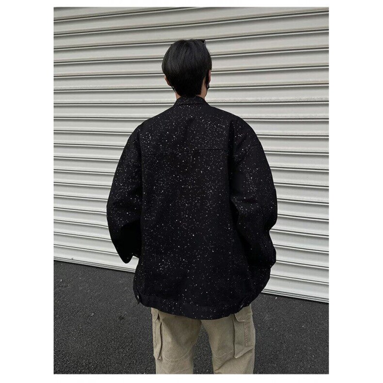 新款美式高街满天星牛仔外套男夹克3570-P80,男装夹克,星座1109-3