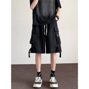 美式复古工装短裤男夏季潮牌机能裤子宽松阔腿五分裤XX044-p40图片