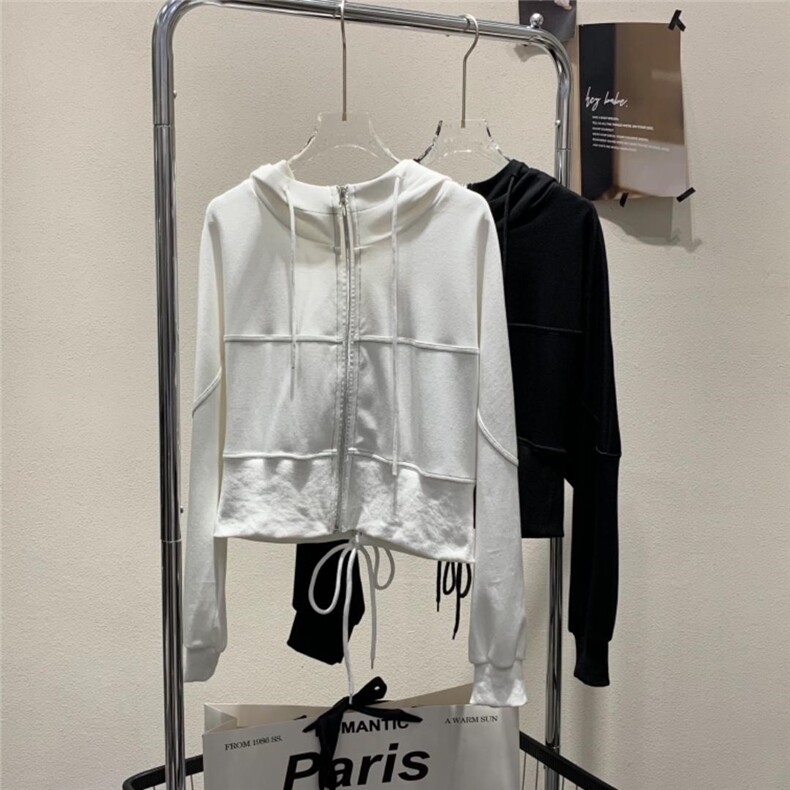 收腰连帽卫衣，女装卫衣/绒衫，Alissa Lin