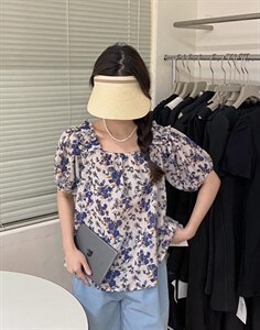 夏季新款花色拉肩小衫推荐,其它,唇蔻