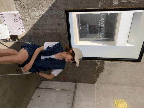 花色牛仔套装，女装职业装，肆尔