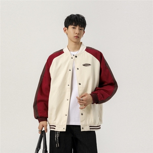 26新款撞色棒球服潮流情侣字母夹克上衣9106/P30