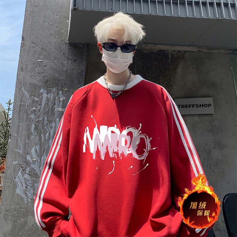 抖音得物高品质重磅全棉二开支持退换360克宽松织带圆领卫衣0512,男装卫衣,电商A486
