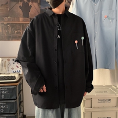 2024秋装新款帅气男士长袖糖果衬衫宽松休闲衬衣A158-CS101-P45，男装衬衫，电商A158-1