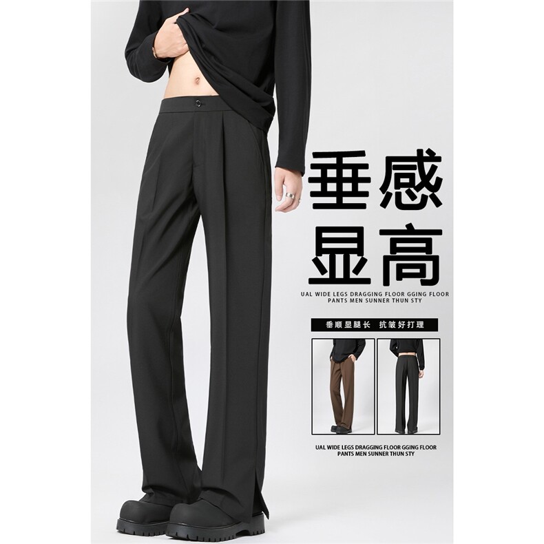休闲裤男春秋季男装宽松高级垂感免烫西裤直筒运动长裤子8066P43，男装西裤，星座410-2