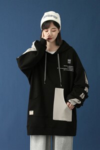 7XL-M大码慵懒风卫衣2023秋季新款中性风男女无性别连帽上衣控98，男装卫衣，钱塘717(原712)