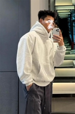 网图350g重磅日系纯色大口袋连帽宽松长袖卫衣男W24570特P28控58，男装卫衣，电商A001