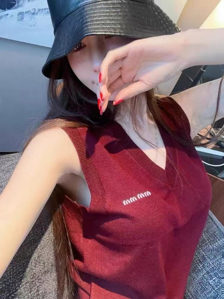 新款针织套头马甲无袖时尚百搭,女装T恤,百纯羊绒