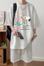 华夫格套装运动短袖t恤套装休闲两件套一套HZ84324-P44，男装T恤，电商A040