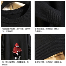 M67051-P45加绒款-P65圆领毛衣男大码针织衫男毛线衣线衫砖墙，男装针织衫/毛衣，电商A040A