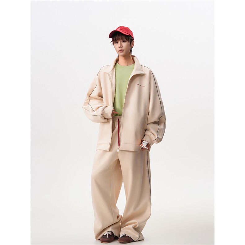 8XL-M反光条运动套装男街舞服休闲外套夹克麂皮绒裤子男TZ106P95,男装T恤,电商D206-1