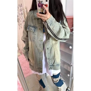 JK8887-P57 复古美式拉链长袖牛仔外套图片