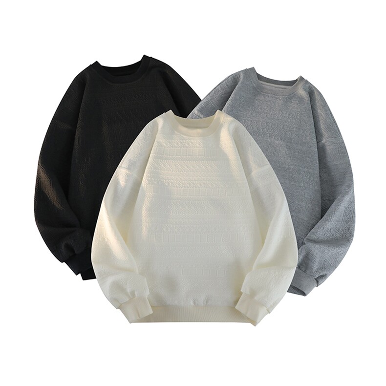 8XL-M 特大码港风太空棉圆领打底衫上衣男士青年套头卫衣WY05P40图片