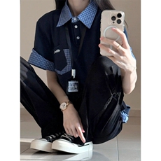 【有货】BK905LL-特P38假两件拼接polo衫短袖T恤男女，男装T恤，星座1007（原301D）