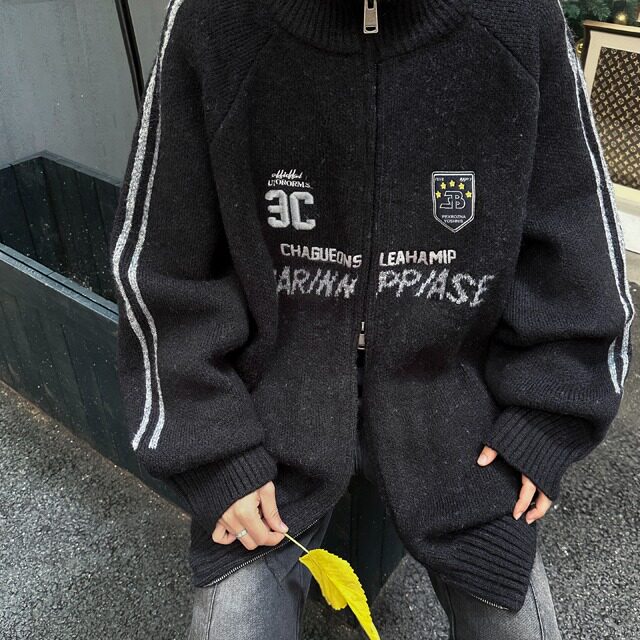 美式复古条纹秋季新款开衫毛衣男女针织休闲百搭外套MZ642-P67,男装针织衫/毛衣,星座412-2