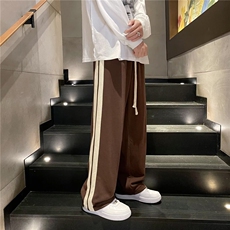 抽绳慵懒阔腿裤男秋款垂感休闲卫裤ins潮牌条纹运动长裤ZK45-p35，男装休闲裤，星座1008-1