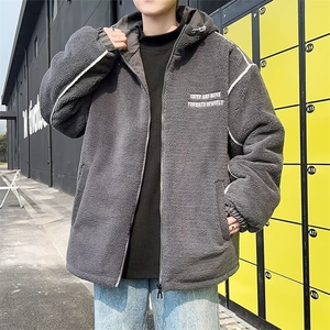 羊羔绒棉衣外套男女同款冬季棉服撞色连帽保暖夹克棉袄子 W63图片