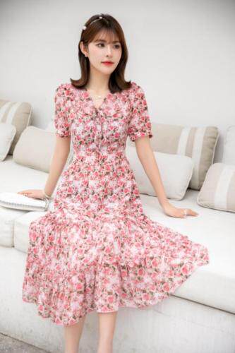 现货夏季碎花连衣裙，女装连衣裙，爽靓爽