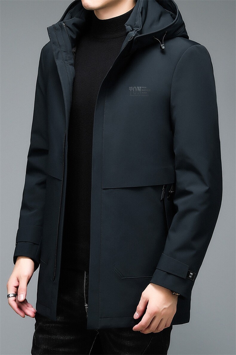 白鸭绒冬季新款休闲时尚连帽羽绒服中年男士羽绒外套HB2183-P330，男装羽绒服，电商B212（原钱塘6029）