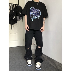 夏季美式高街破洞铆钉牛仔裤货号K750P60，男装牛仔裤，电商A063
