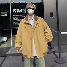 夹克男士韩版潮流拼色宽松百搭帅气2024秋冬ins新款外套W6115-P62，男装夹克，星座412-2