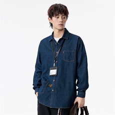 新款(跨境货源）长袖牛仔衬衫男宽松休闲外套，男装衬衫，星座1107-1