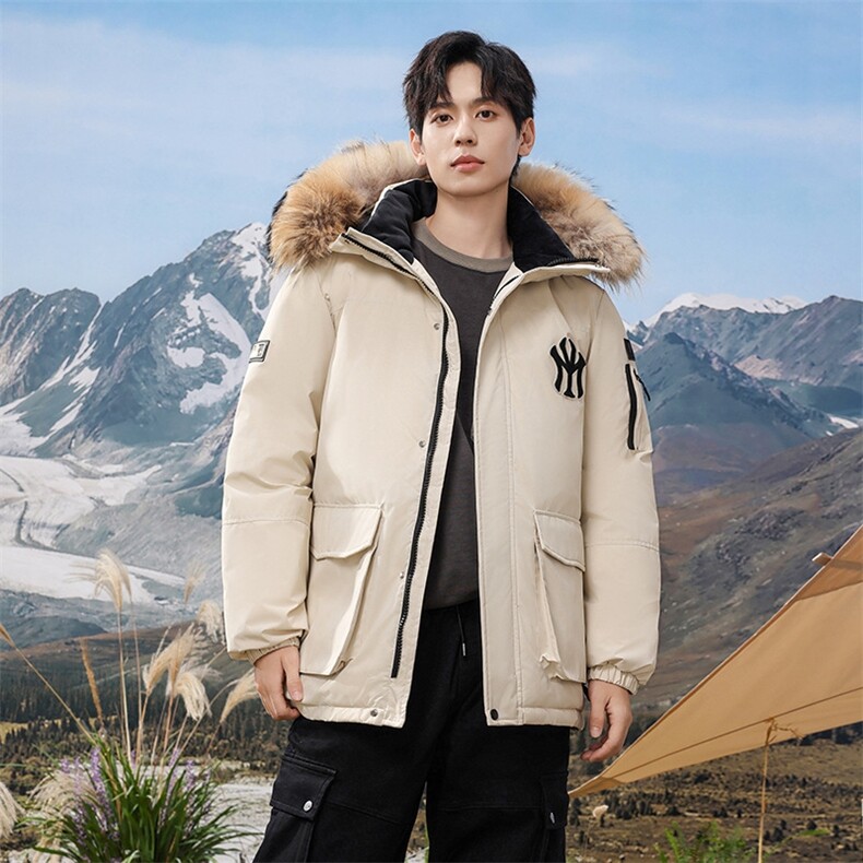 冬装新款羽绒服男女同款白鸭绒情侣加厚派克服潮牌外套2420-P120，男装羽绒服，星座1210B