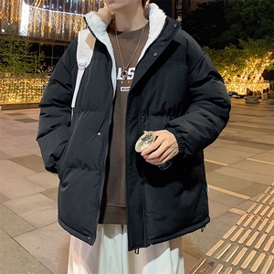 立领羊羔绒棉衣加绒加厚保暖面包服外套男女纯色棉袄M066-特价P56图片