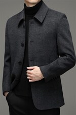 秋冬新款双面呢外套翻领商务男装夹克毛呢大衣男ZL11576-P260，男装夹克，电商B212（原钱塘6029）