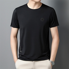 圆领短袖T恤男士上衣2023夏季新款polo衫纯色休闲百搭打底衣服潮，男装T恤，电商B212（原钱塘6029）