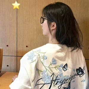 万针全刺绣解构设计260克重磅双纱纯棉高品质美式高街短袖T恤特35图片